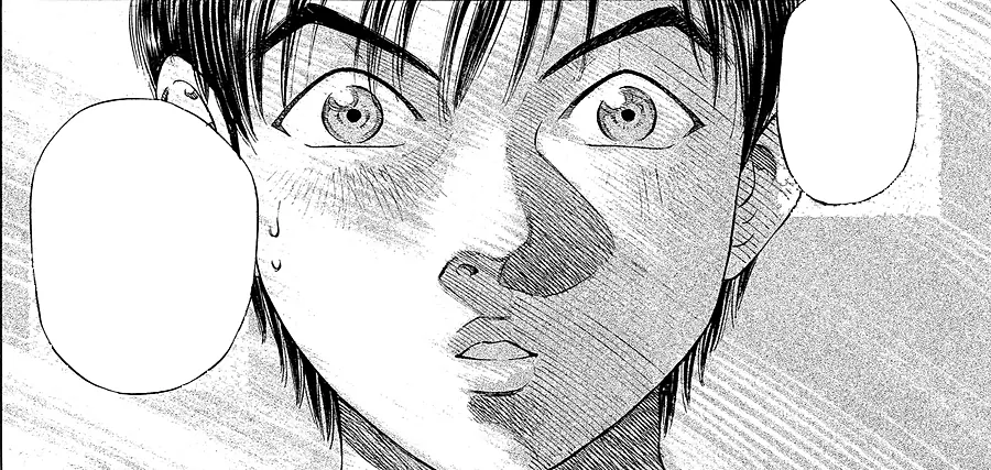Manga panel: a young doctor staring in disbelief, between two speech balloons.