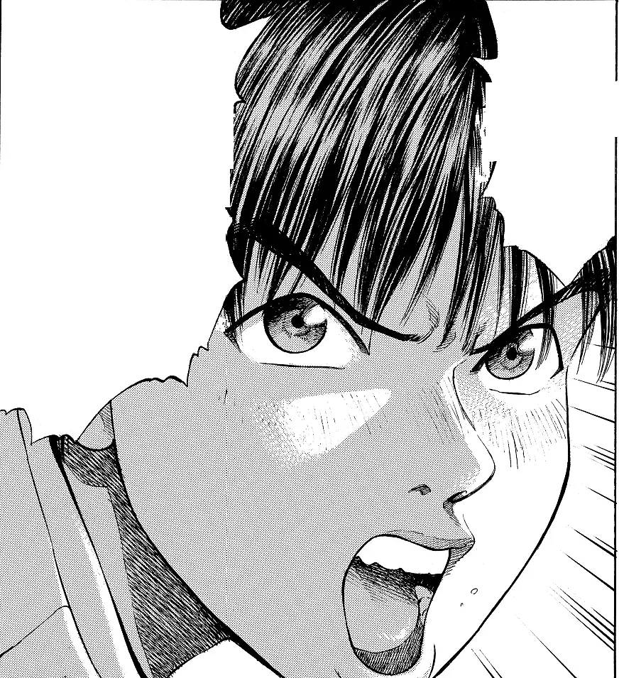 Manga panel: a young doctor yelling at the top of his lungs.